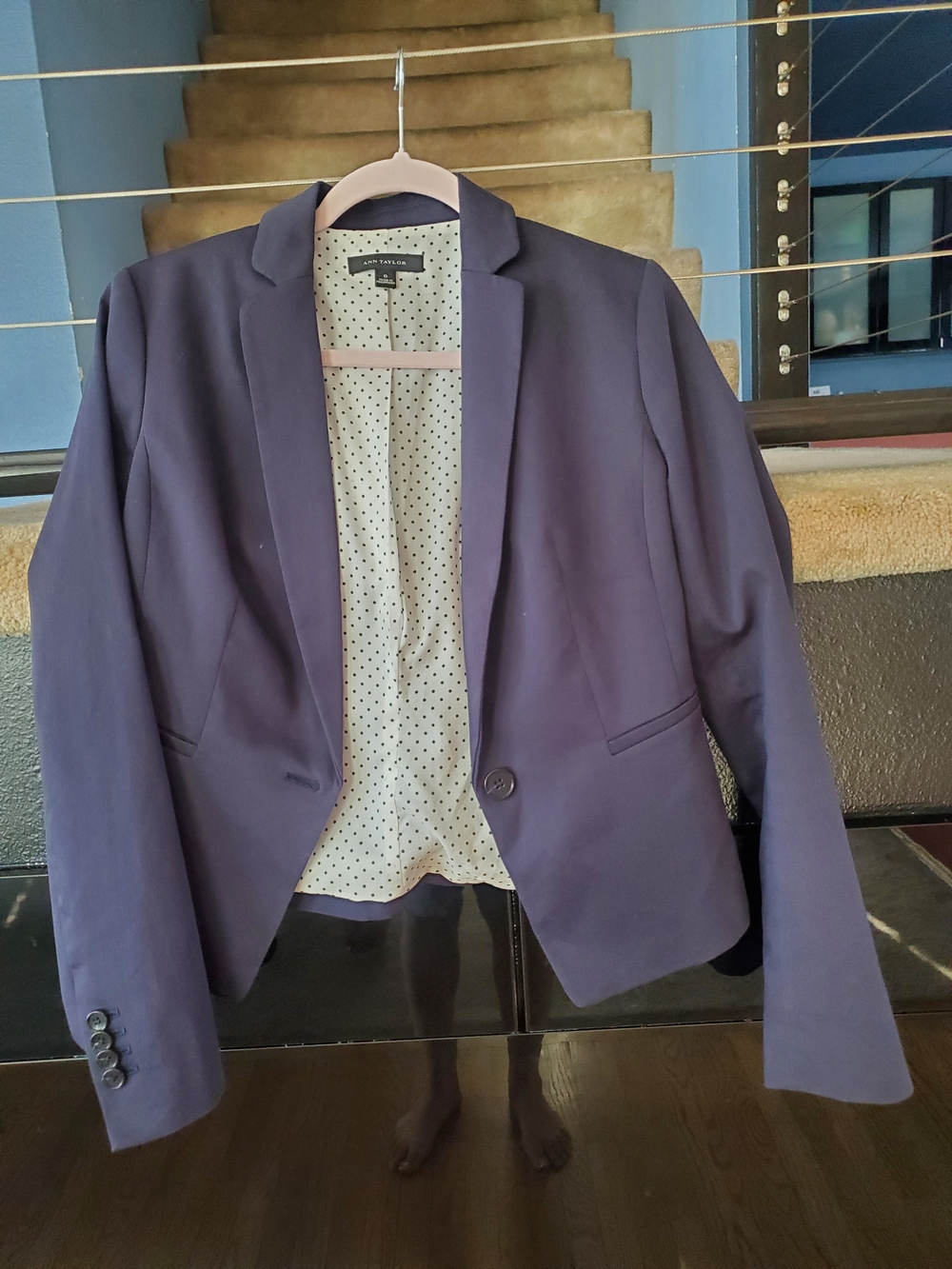 Ann Taylor Plum Single-Button Tailored Blazer